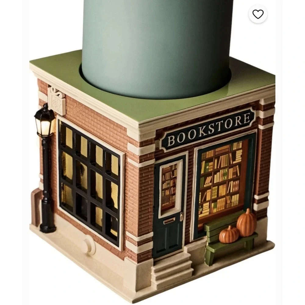 New! Bath & Body Works BOOKSTORE/COFFEE SHOP Light-up 3-Wick Candle Holder